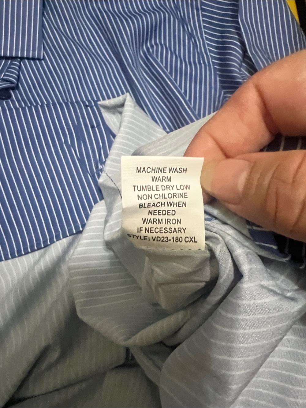 Christian Lacroix Men's Blue and White Pinstripe Button Up Dress Shirt - Picture 7 of 8